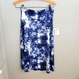 Blue tie-dye flowy skirt